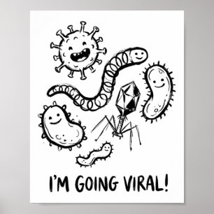 Süße Mikrobe Keim Virus Biologie Lehrer Humor Wiss Poster