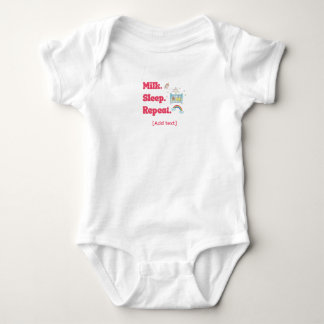 Süße "Milch. Schlaf. Wiederholen." Babybett & Rege Baby Strampler
