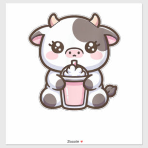 Süße Milchshake-Liebhaber Kleine Kalb Frozen Joghu Aufkleber