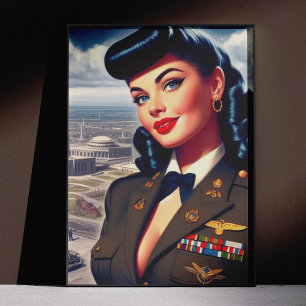 Süße militärische Pin-up Poster