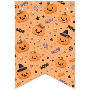 Süße Mini-Kürbis-Halloween-Girlande-Banner Wimpelkette