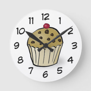 Süße Mini-Muffins Runde Wanduhr