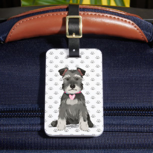 Süße Mini-Schnauzer-Dame Gepäckanhänger