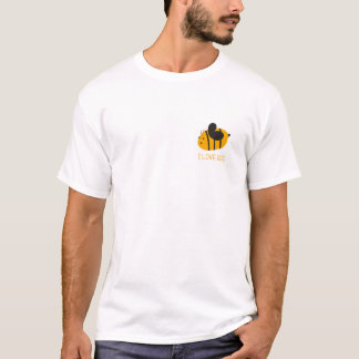 Süße Minimal-Bienen-Illustration T-Shirt – I Love 