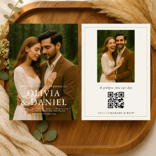 Süße minimale einfache Foto-Hochzeitseinladung Einladung
