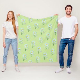 Süße minimalistische Frühlingsgänseblümchen-Blumen Fleecedecke