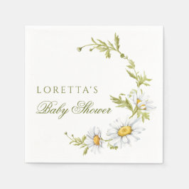 Süße minimalistische Gänseblümchen-Blumen-Baby-Par Serviette