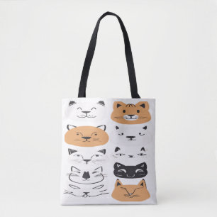 Süße minimalistische Katzen-Gesichter Muster Lusti