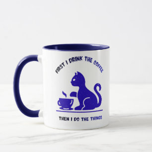Süße Minimalistische Katzenliebhaber-Tasse Tasse