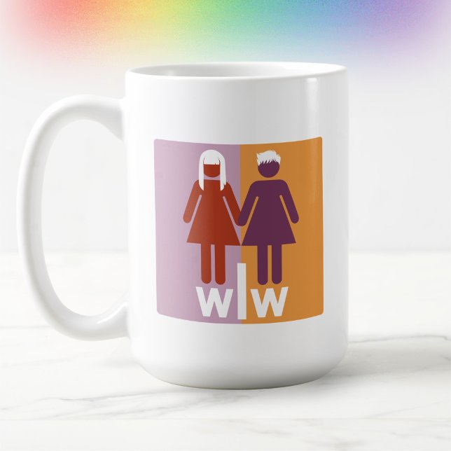 Süße minimalistische lesbische Pride-Farben  Kaffeetasse (Von Creator hochgeladen)