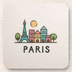 Süße minimalistische Pariser Skyline Getränkeuntersetzer