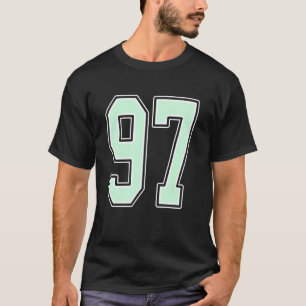 Süße mintgrüne Nummer 97 Trikot Spieler Uniform #9 T-Shirt