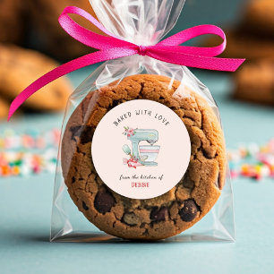 Süße 'mit Liebe gebacken'-Bäcker  Runder Aufkleber