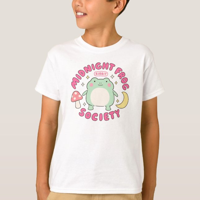 Süße Mitternachts-Frosch-Gesellschaft Kawaii Paste T-Shirt (Vorderseite)