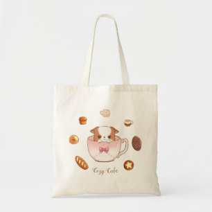 Süße Mochi-Tasse mit Café-Motiv, assortiertes Brot Tragetasche