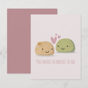 Süße Mochi zum Valentinstag Mitteilungskarte