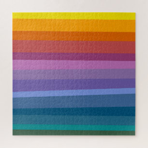 Süße moderne abstrakte lebhafte Regenbogenstreifen Puzzle