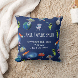 Süße moderne Alien-Monster Weltraum-Geburtsstatist Kissen