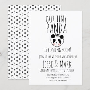 Süße moderne Babypanda-Baby-Party Einladung