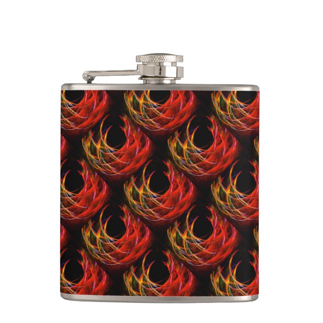 Süße moderne Boho elegante abstrakte Kunst Muster  Flachmann (Vorderseite)