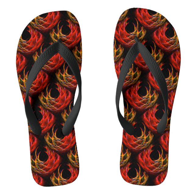 Süße moderne Boho elegante abstrakte Kunst Muster  Flip Flops (Fußbett)