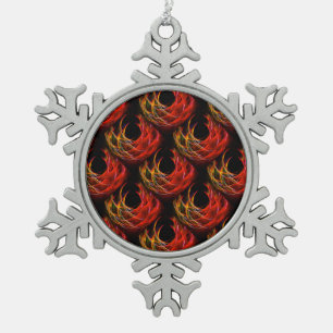 Süße moderne Boho elegante abstrakte Kunst Muster  Schneeflocken Zinn-Ornament