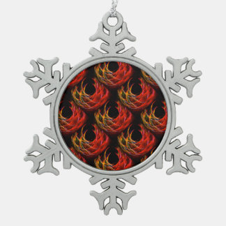 Süße moderne Boho elegante abstrakte Kunst Muster  Schneeflocken Zinn-Ornament