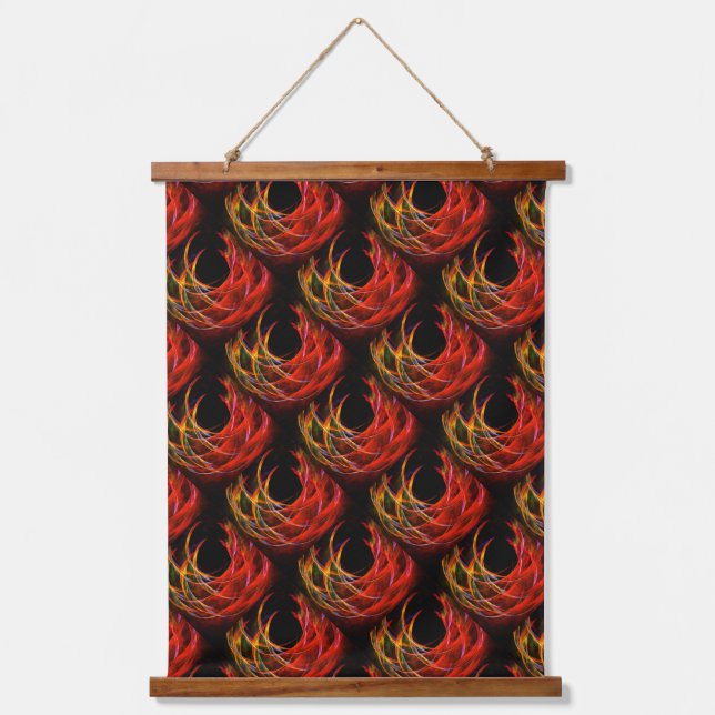 Süße moderne Boho elegante abstrakte Kunst Muster  Wandteppich Mit Holzrahmen (Vorderseite)