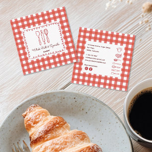 Süße moderne Farmhouse-Gingham-Bäckerei Quadratische Visitenkarte