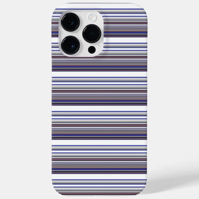 Süße moderne graue blaue Streifen Case-Mate iPhone Hülle (Rückseite)
