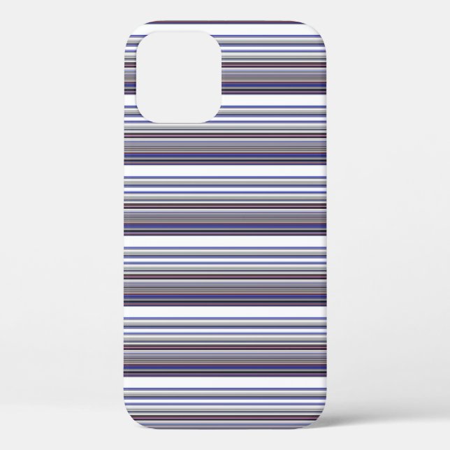 Süße moderne graue blaue Streifen Case-Mate iPhone Hülle (Rückseite)