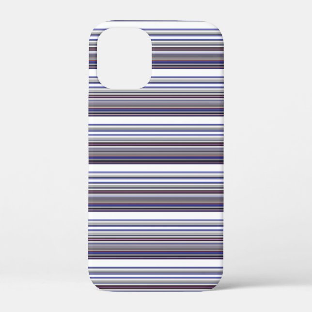 Süße moderne graue blaue Streifen Case-Mate iPhone Hülle (Rückseite)