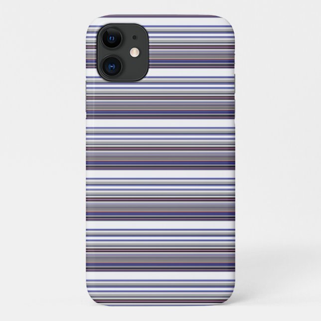 Süße moderne graue blaue Streifen Case-Mate iPhone Hülle (Rückseite)