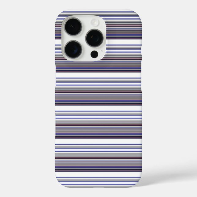 Süße moderne graue blaue Streifen Case-Mate iPhone Hülle (Rückseite)