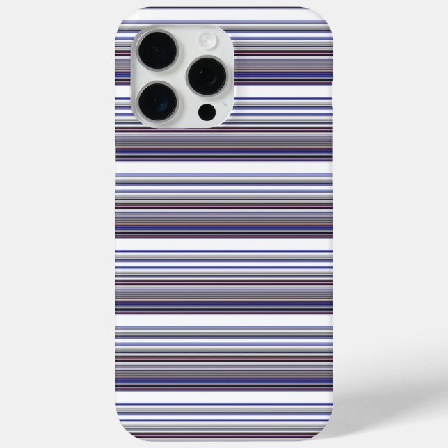 Süße moderne graue blaue Streifen Case-Mate iPhone Hülle (Rückseite)