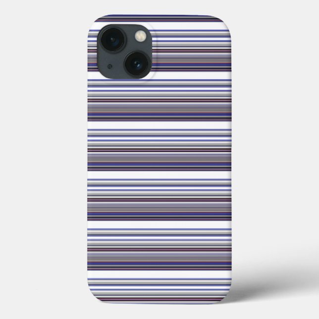 Süße moderne graue blaue Streifen Case-Mate iPhone Hülle (Rückseite)