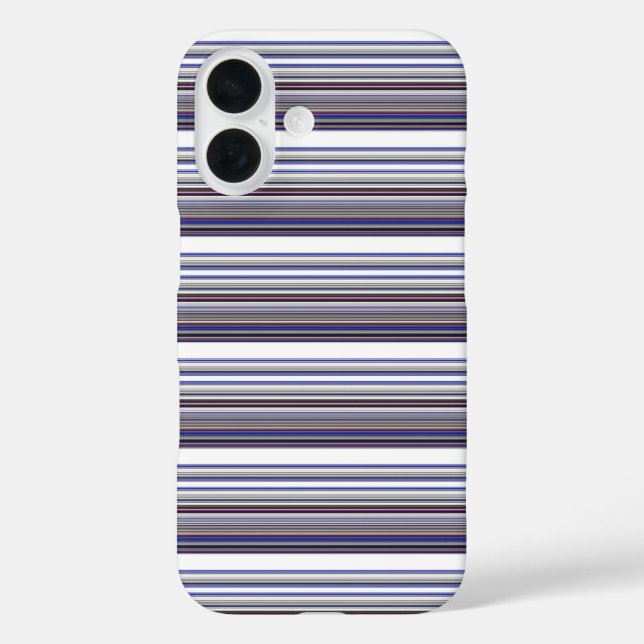 Süße moderne graue blaue Streifen Case-Mate iPhone Hülle (Rückseite)