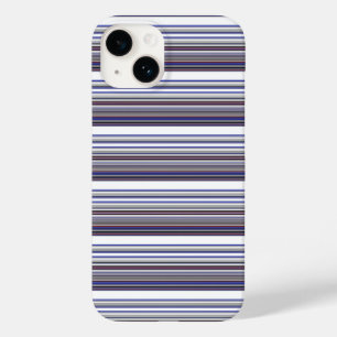 Süße moderne graue blaue Streifen Case-Mate iPhone 14 Hülle