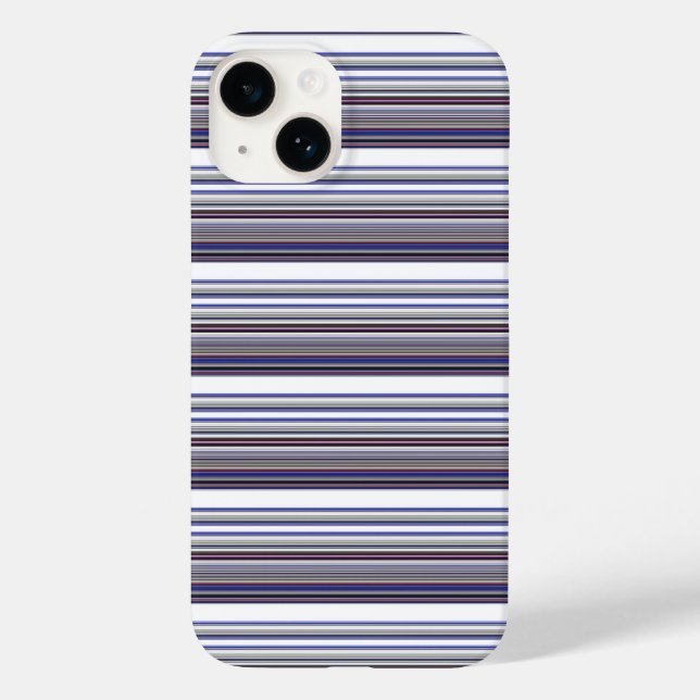 Süße moderne graue blaue Streifen Case-Mate iPhone Hülle (Rückseite)
