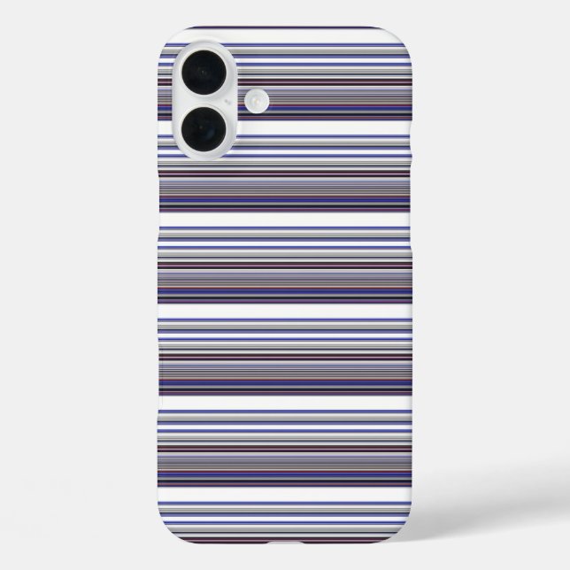 Süße moderne graue blaue Streifen Case-Mate iPhone Hülle (Rückseite)