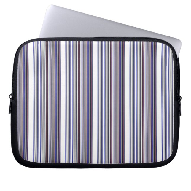 Süße moderne graue blaue Streifen Laptopschutzhülle (Vorderseite)