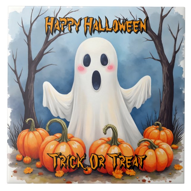 Süße moderne Halloween-Grusel-Kollektion Fliese (Vorderseite)