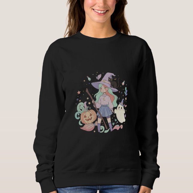 Süße moderne Hexe Sweatshirt (Vorderseite)