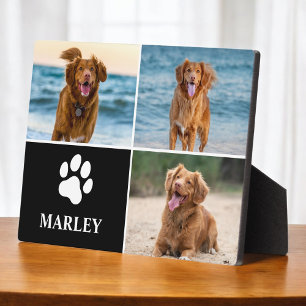 Süße moderne Hundefreunde Pfote 3 Fotocollage Fotoplatte