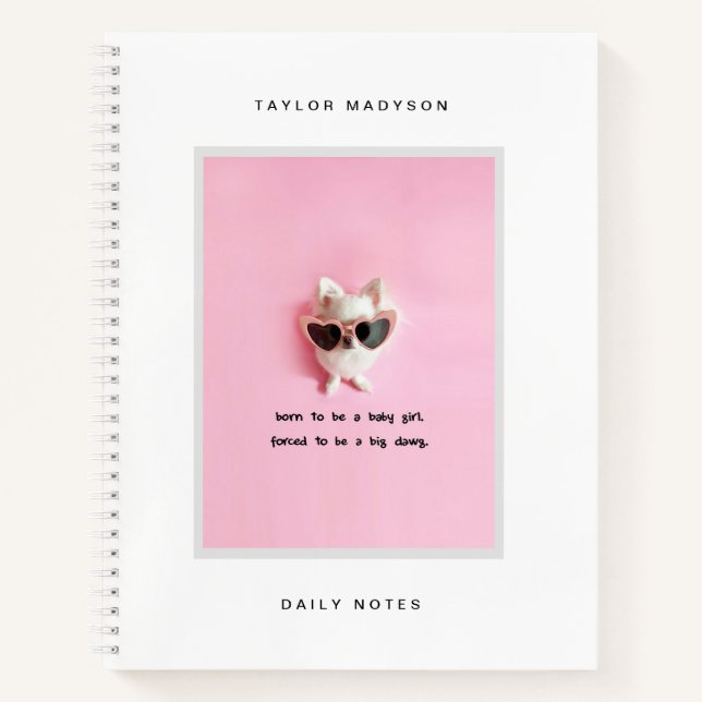 Süße moderne individuelle Rahmen-Foto-Geschenk-Mon Notizbuch (Vorderseite)