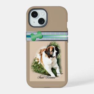 Süße moderne Kunst des Bernhardiner Hundes iPhone 15 Hülle