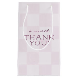 Süße moderne rosa karierte Babyparty Kleine Geschenktüte