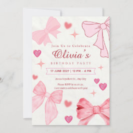 Süße moderne rosa Schleife Baby Shower Einladung