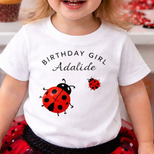 Süße moderne rote Ladybug Personalisiert Baby T-shirt