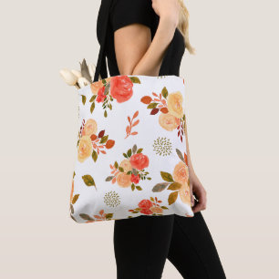 Süße moderne stilvolle Wasserfarbe Blumen-Tote-Tas
